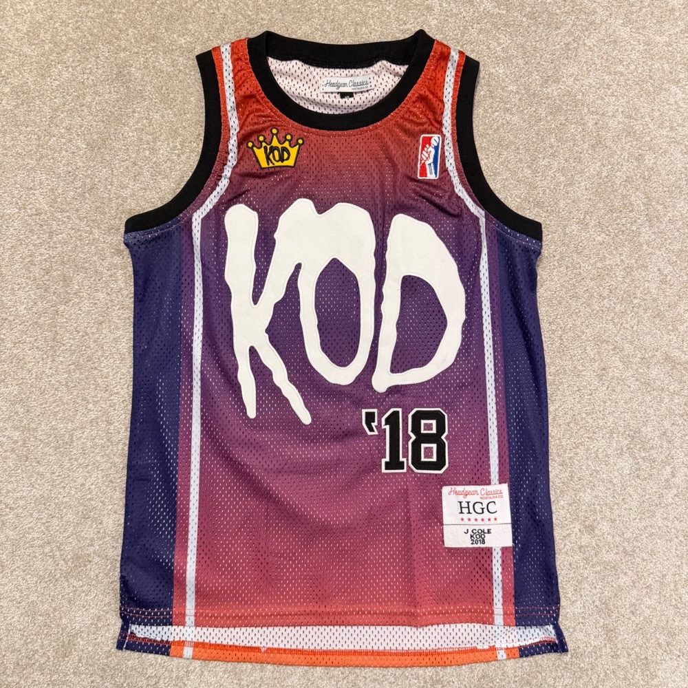 JCole KOD Headgear Classics Basketball Jersey Mens XS Purple 2018 Mesh Shirt